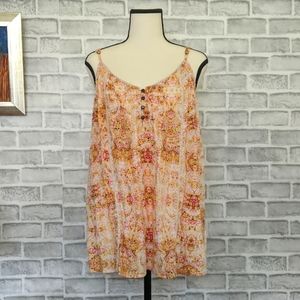 Sonoma Women's Boho Style Button Tank Top Size Large